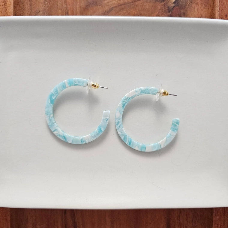 Aquamarine Camy Hoops