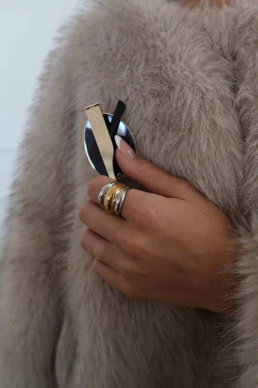 TWO TONED DOME RING 