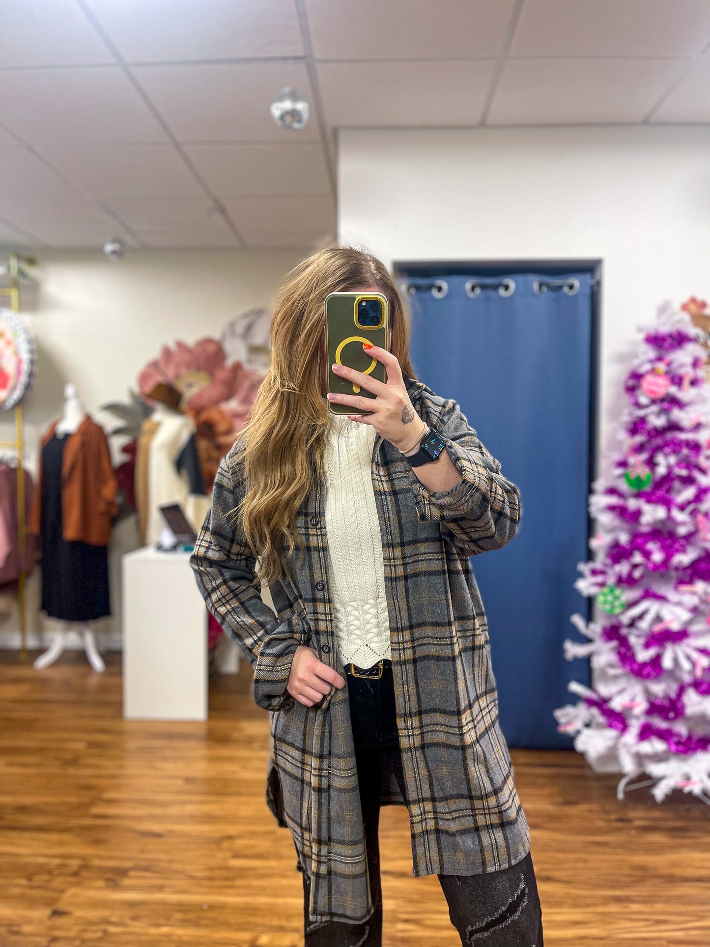 Gray Flannel Shirt Dress