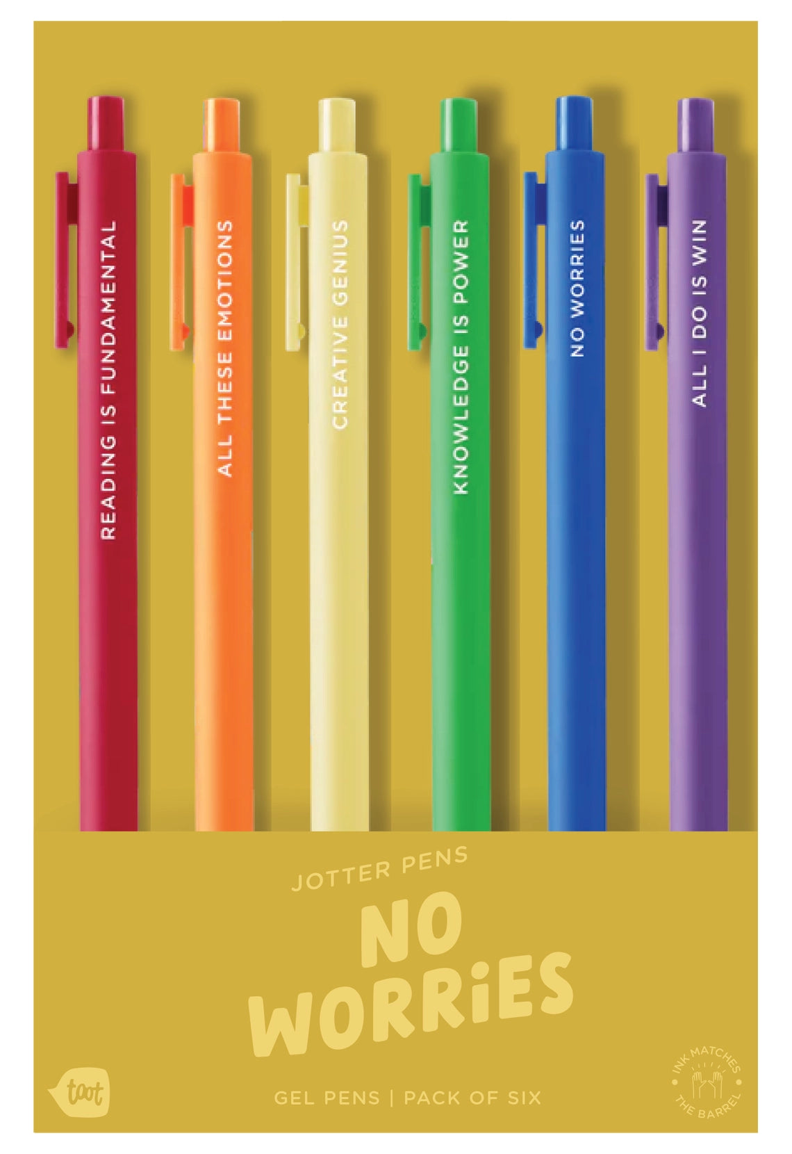 No Worries 6pk Jotter Set