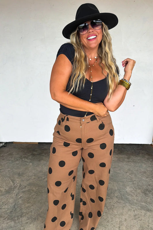 Mocha Dot Denim Jeans