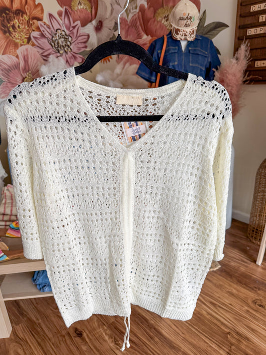 White Crochet Blouse