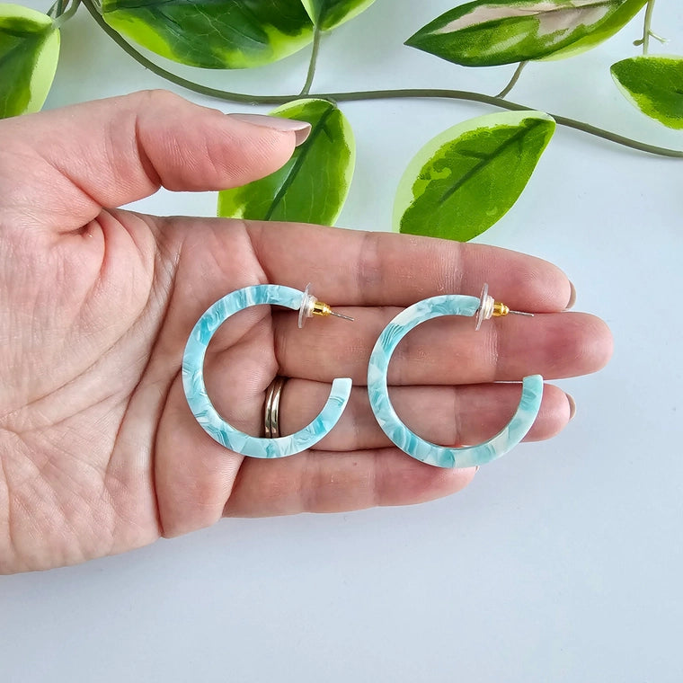 Aquamarine Camy Hoops