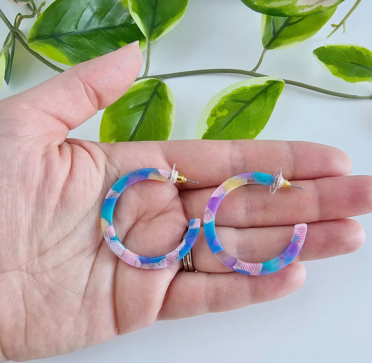 Watercolor Camy Hoops