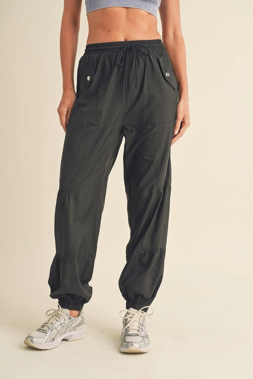 Black Essential Cargo Pants