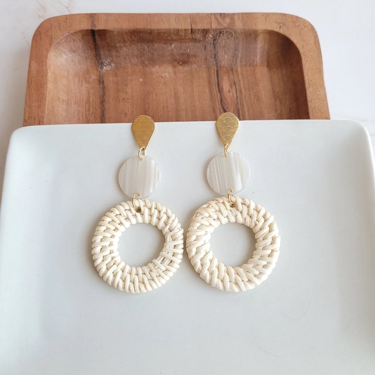 Lana Seashell Rattan Earring