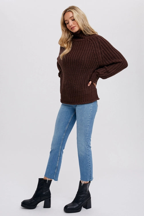 Chocolate Turtle Neck Pullover