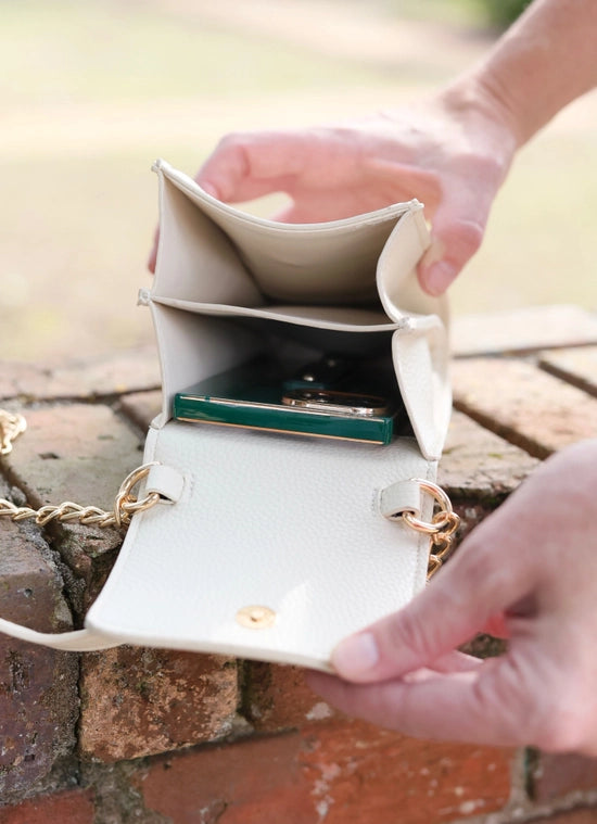 Paige Cell Phone Crossbody in Pearl
