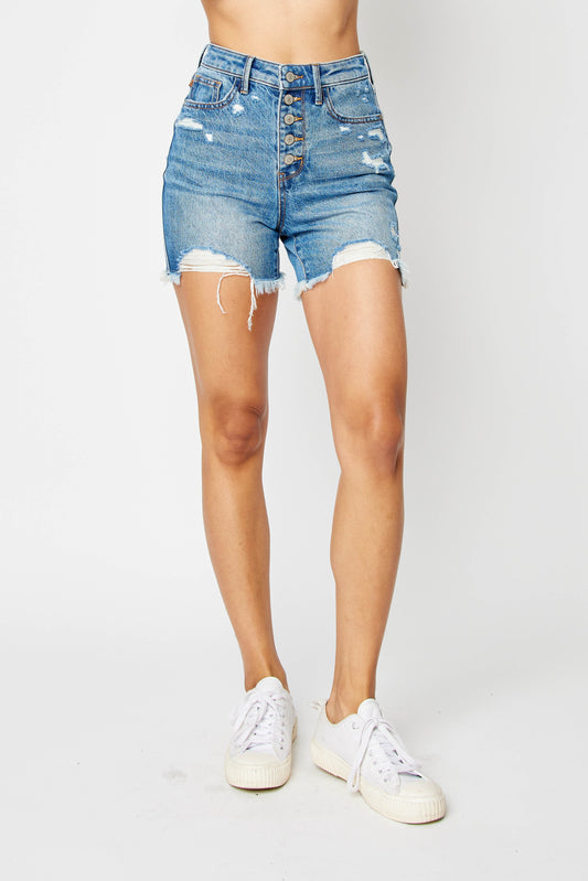Judy Blue Rigid Magic Button Fly Cut Off Shorts