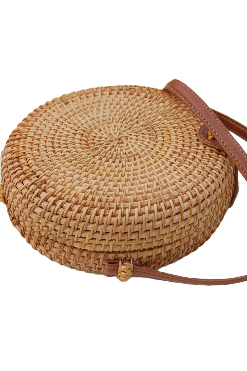 Genuine Rattan Straw Macaron Shell Bag
