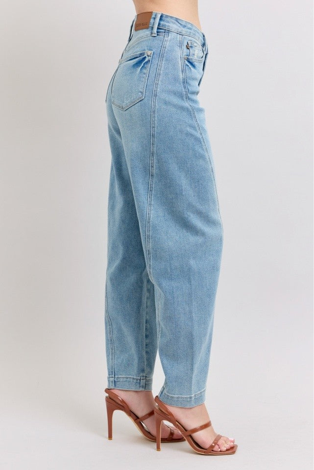 Judy Blue Side Panel Barrel Leg Jeans