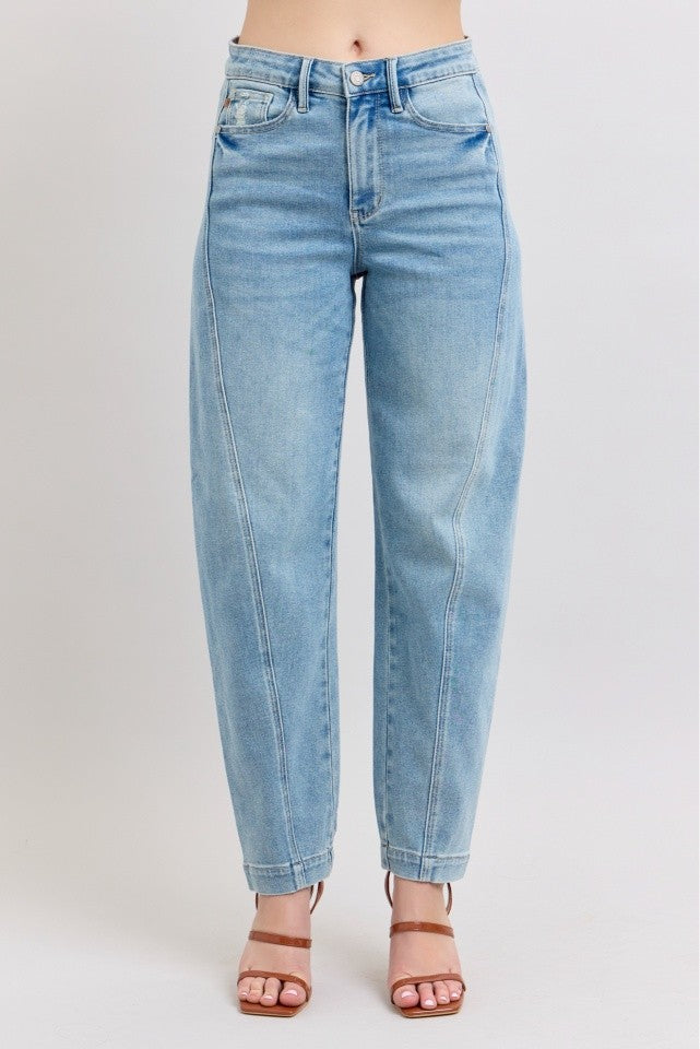 Judy Blue Side Panel Barrel Leg Jeans