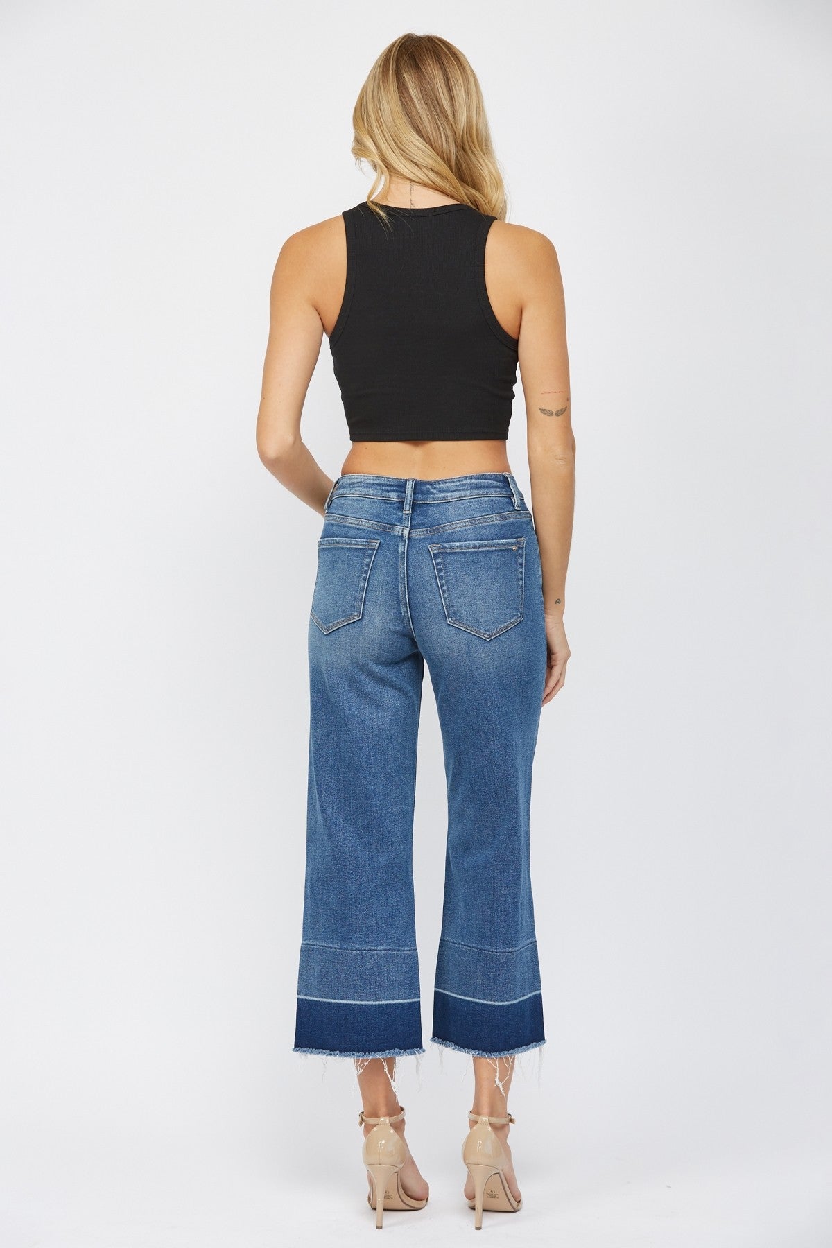 High Rise Stretch Straight Crop
