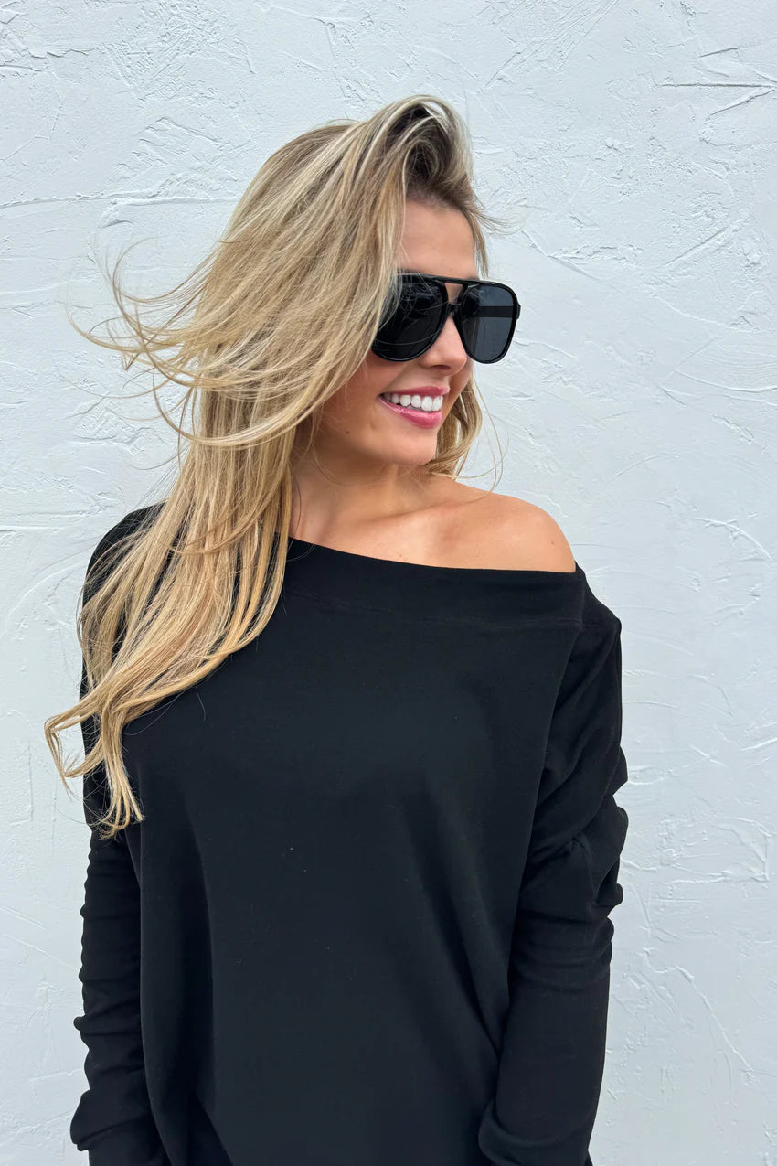 Black Zoey Athleisure Top