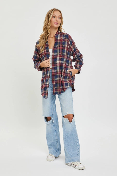 Burgundy Plaid Shirt
