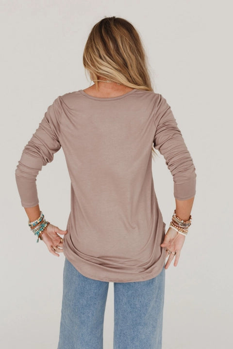 Light Mocha Long Sleeve Bralette Tee