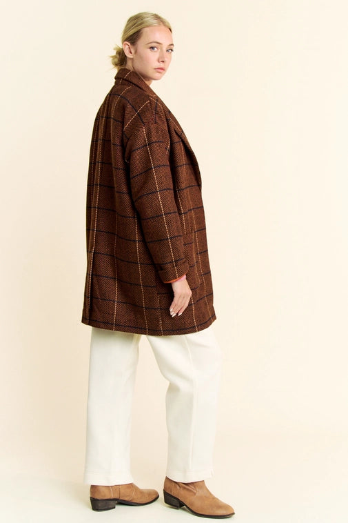 FINAL SALE * Plaid Pocket Coat