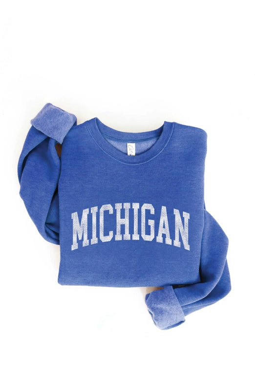 Heather Royal Michigan Sweatshirt