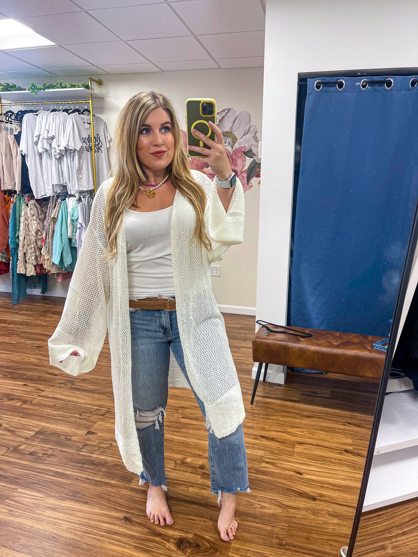 Mesh Open Cardigan