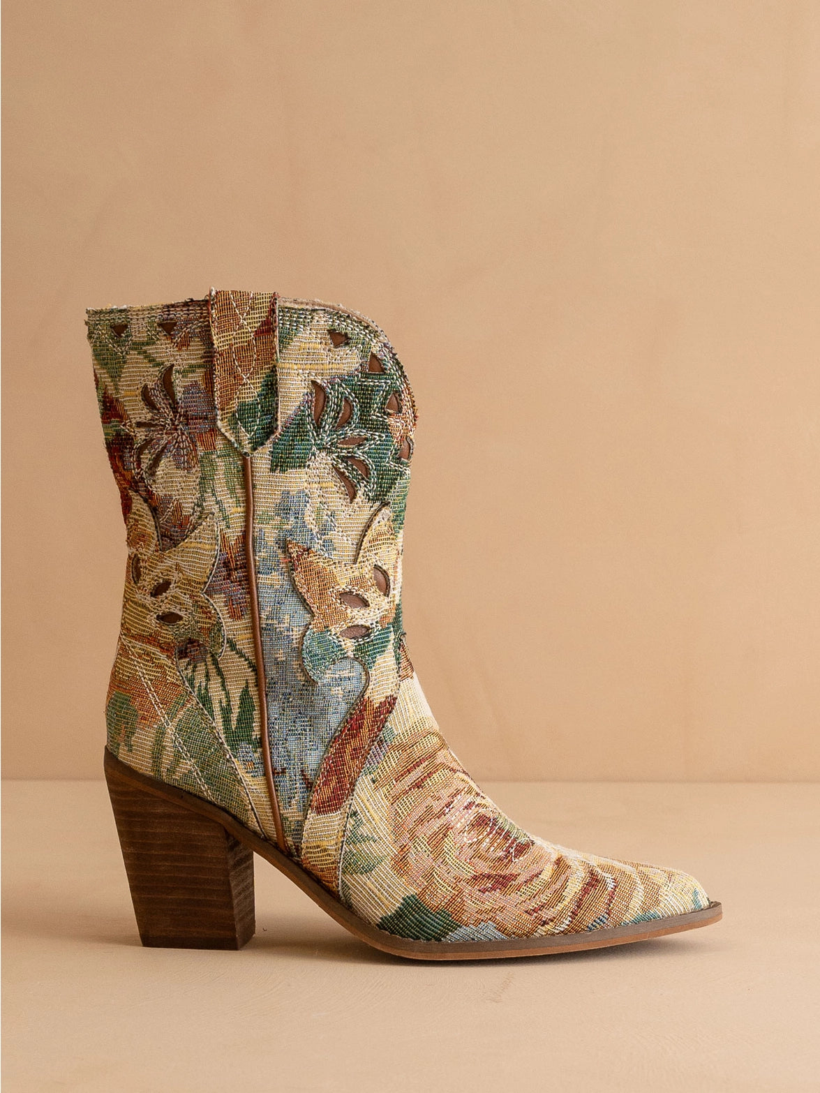 The Sorrel | Floral Western Tapestry Bootie