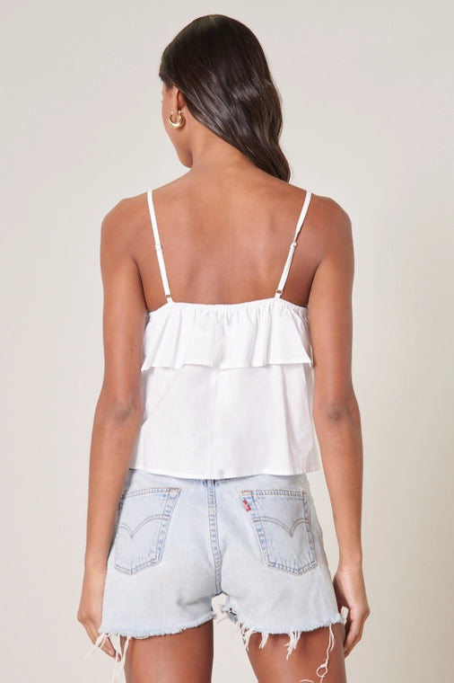 Marguerite Ruffle Poplin Top