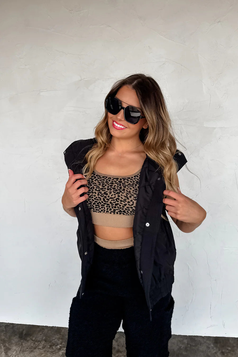 Black Harlow Puffer Vest