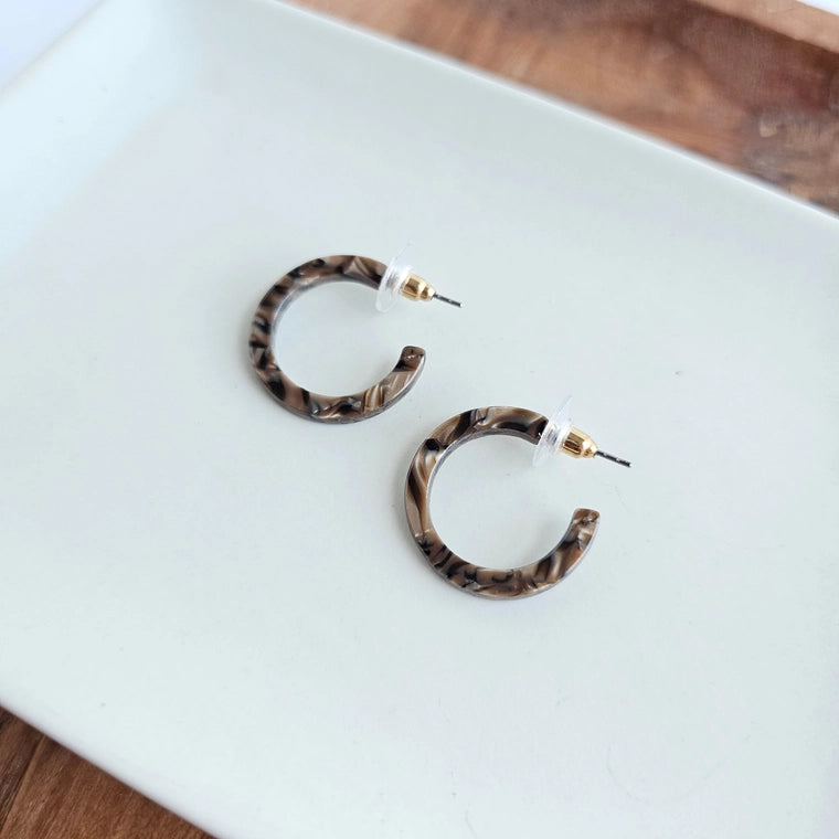 Brown Shimmer Cami Mini Hoops