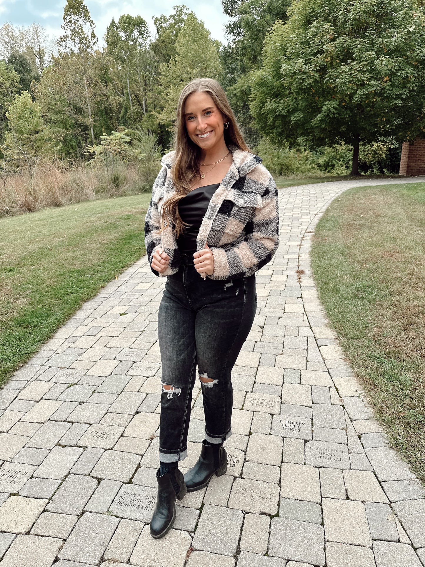 Mauve Flannel Sherpa Zip Up Jacket