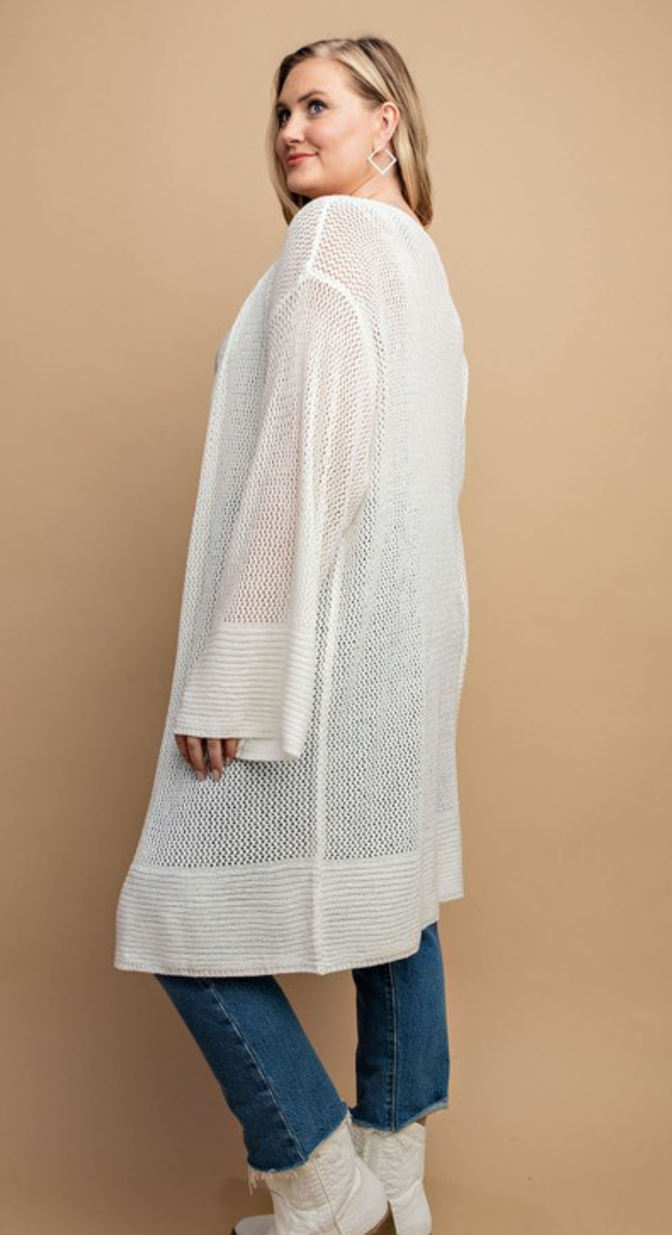 Mesh Open Cardigan