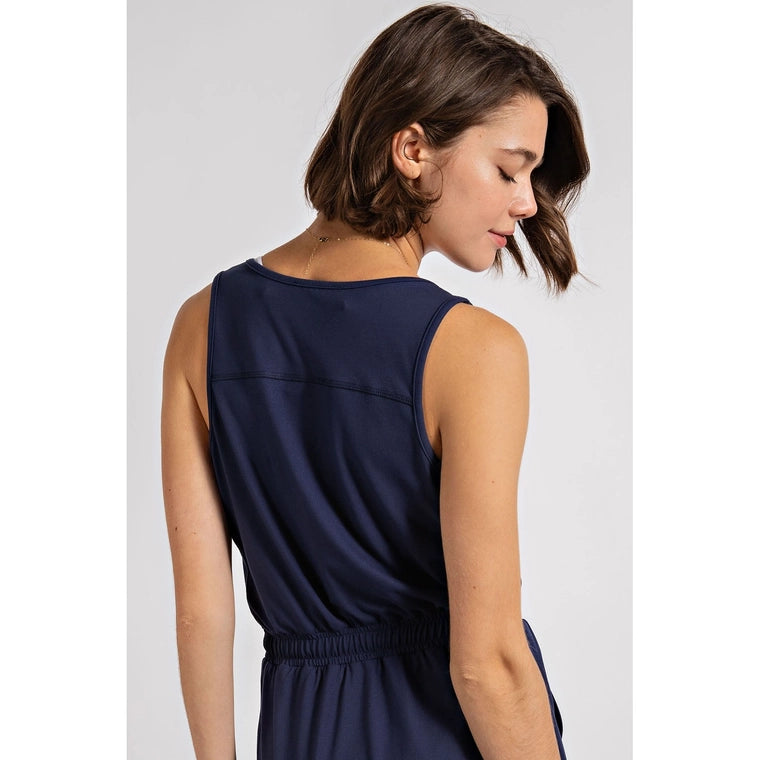 Navy Butter Romper Dress