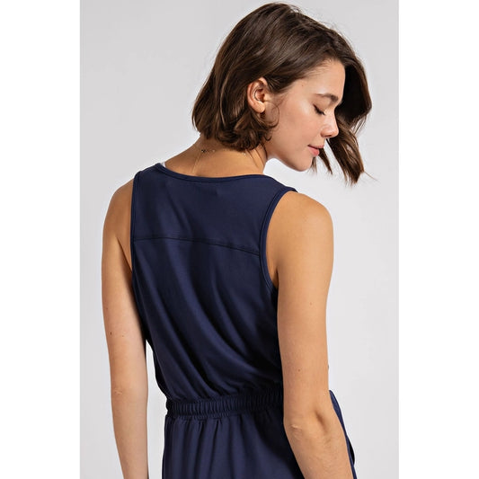 Navy Butter Romper Dress