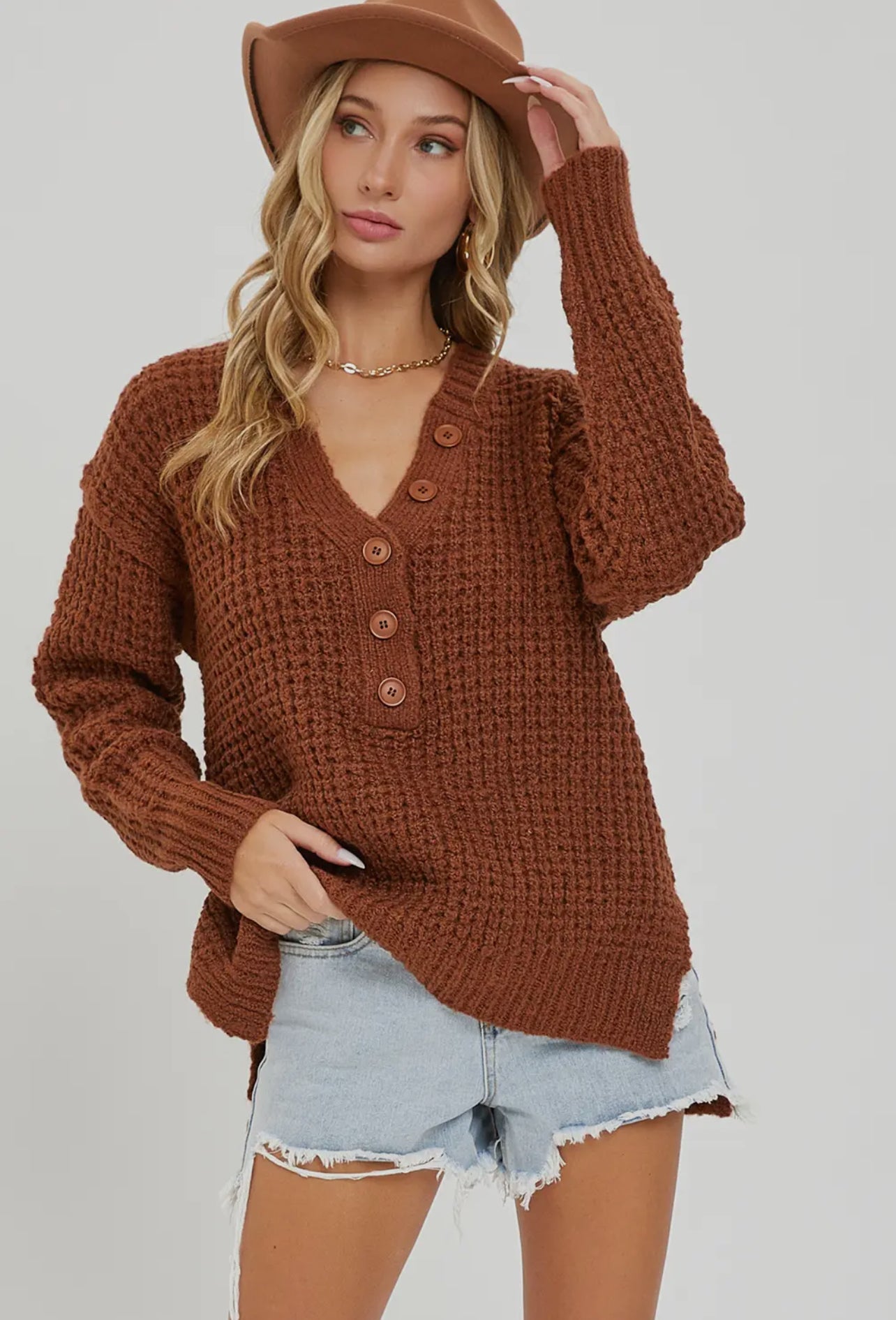 Camel Chunky Knit Sweater