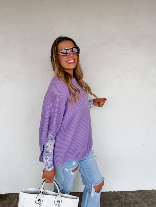Spring Purple Meg Pullover Poncho