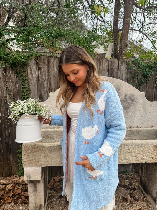 Farm Girl Cloud Cardigan in Blue