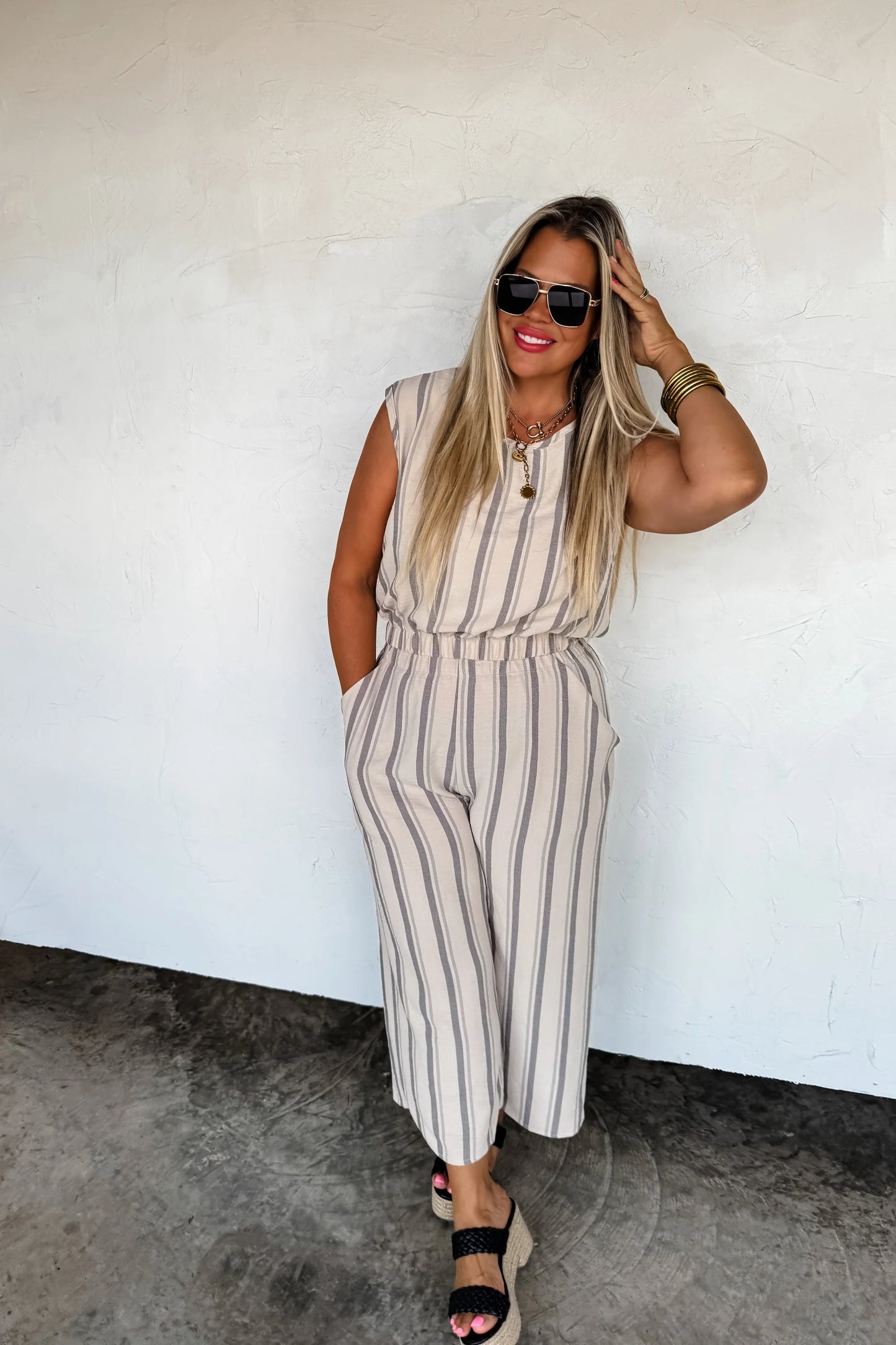 Sand Calabasas Crop Pant Set