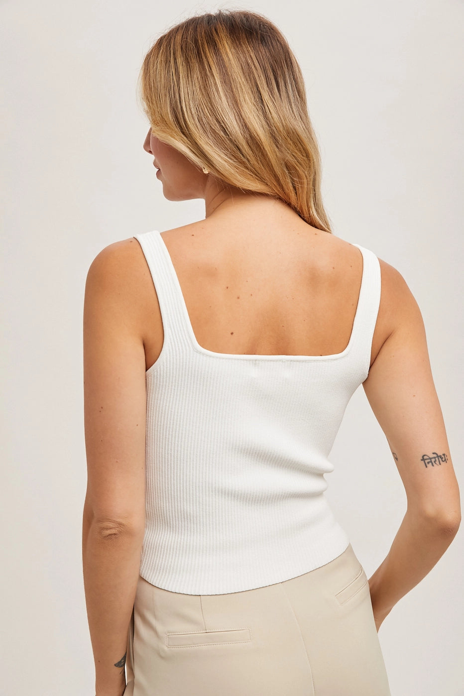 Made for Joy Essential Ribbed Ivory Tank