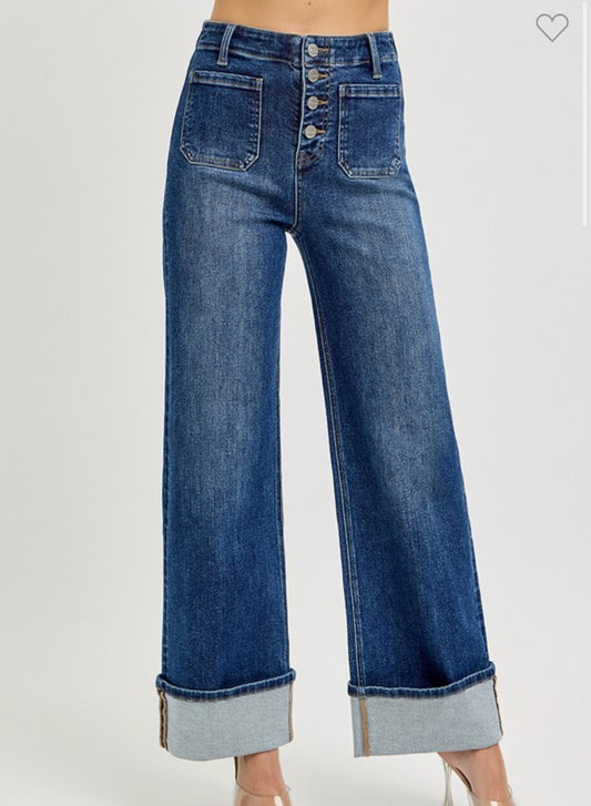 RISEN Patch Pocket Wide Leg Jean