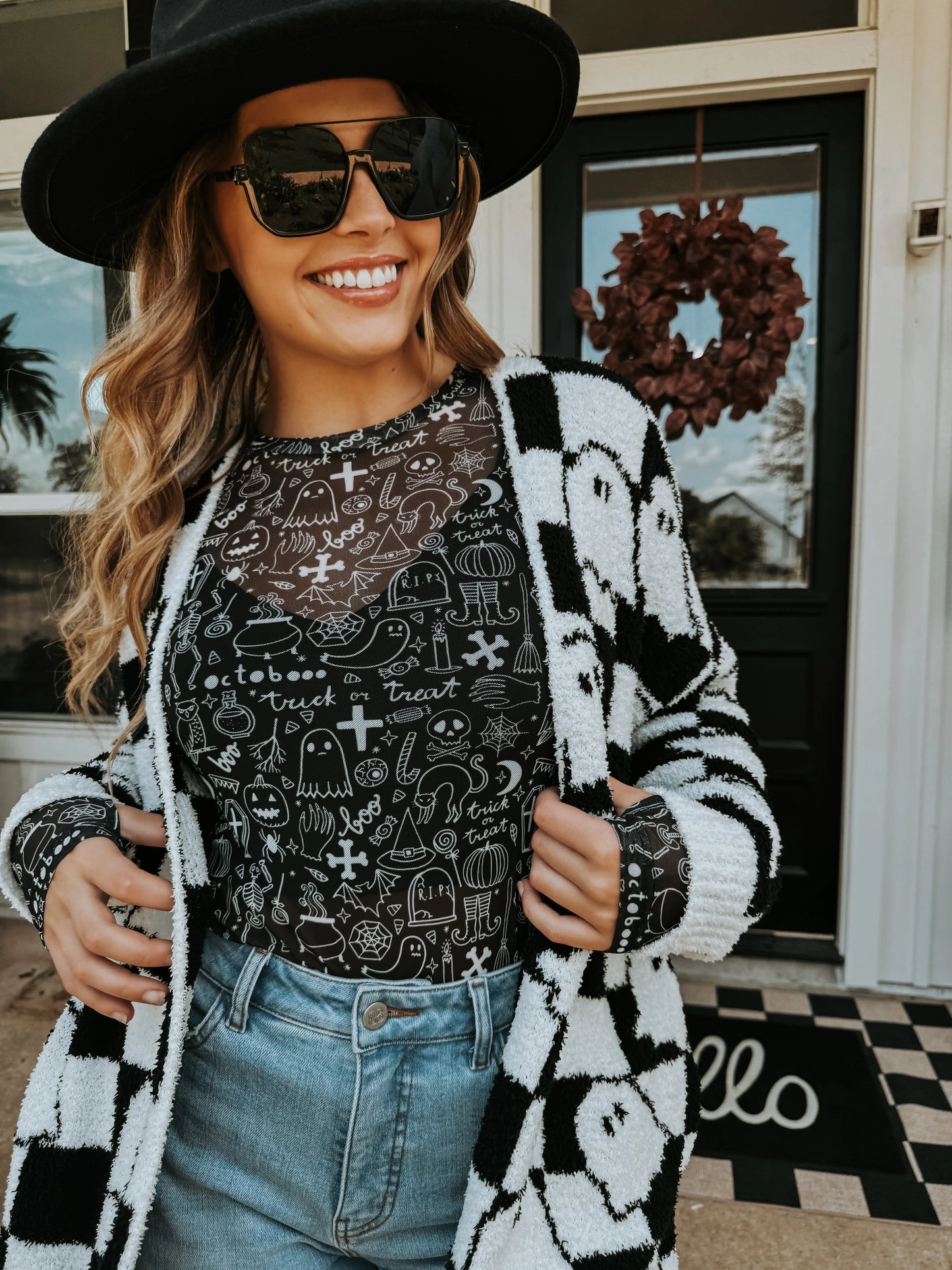 RESTOCK/PREORDER Checker Ghost Cloud Cardigan