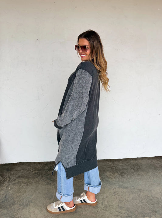 Sweatshirt Cardigan Black