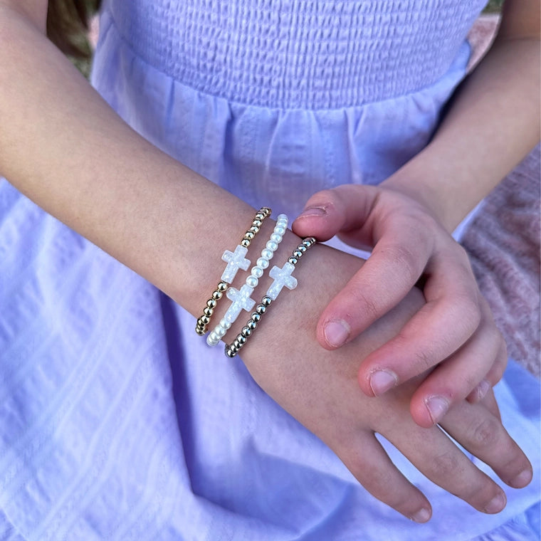 Petite Holy Water Stretch Bracelet in Silver