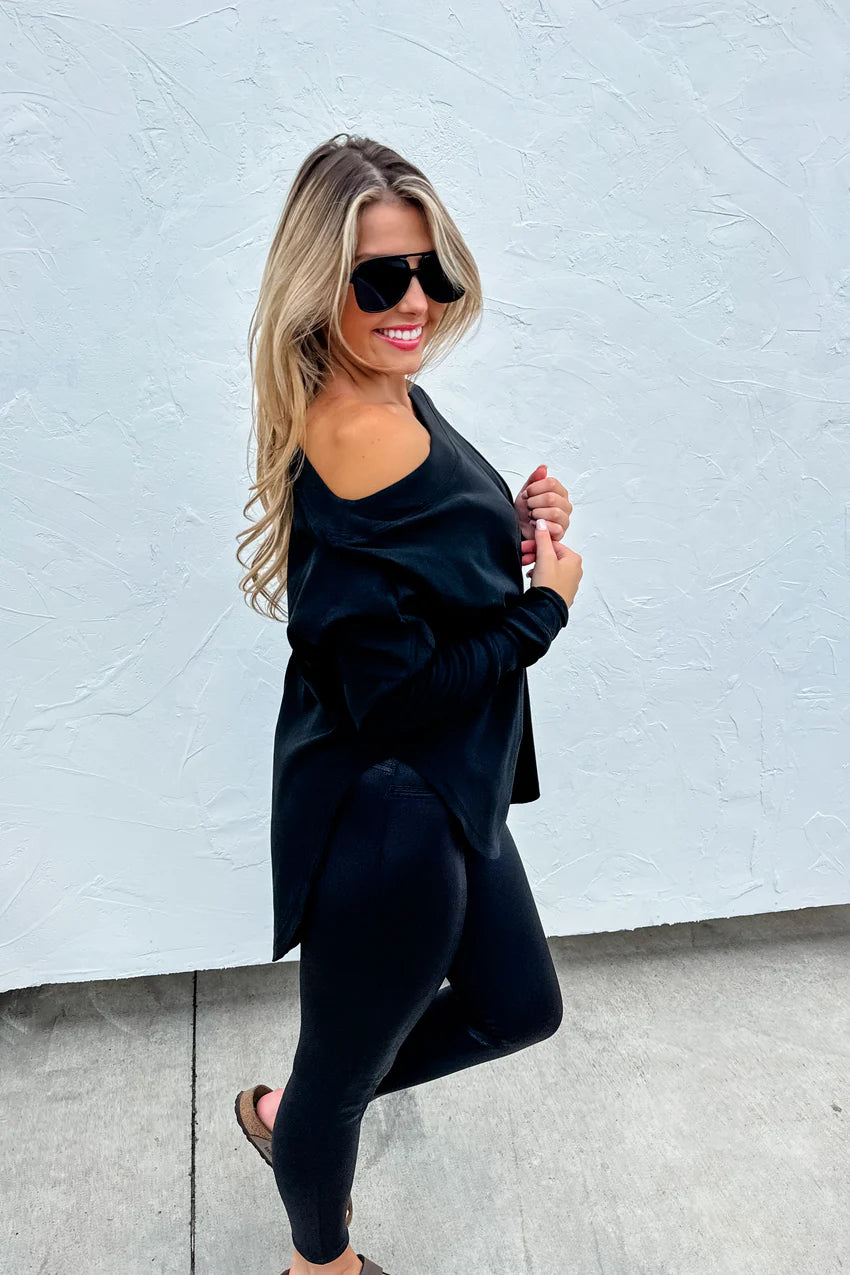 Black Zoey Athleisure Top