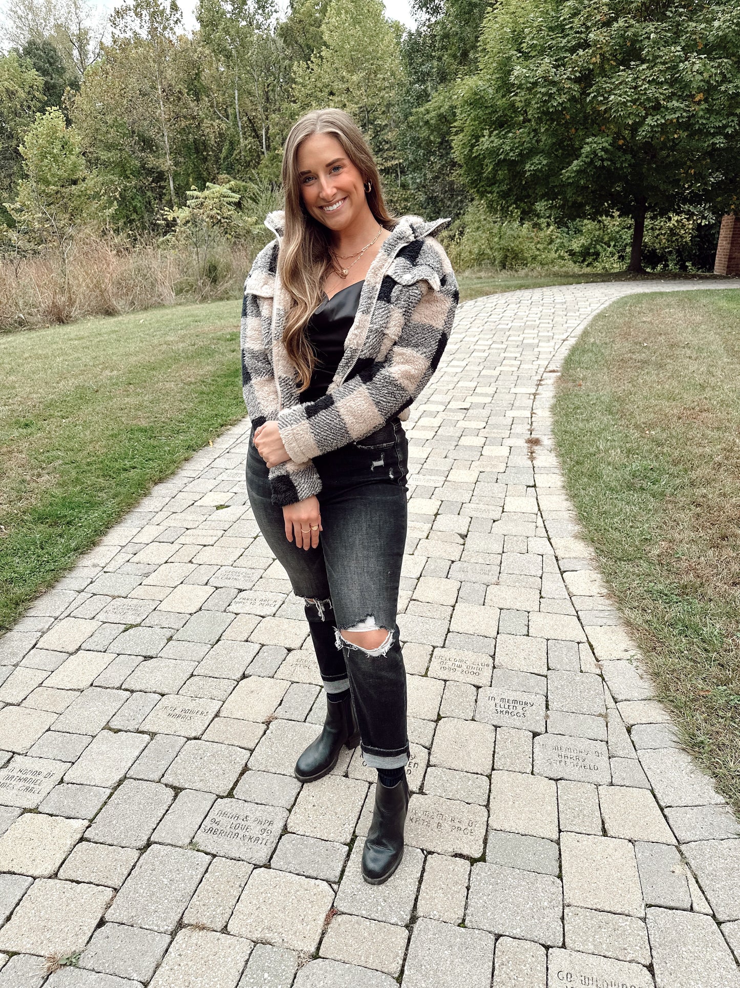 Mauve Flannel Sherpa Zip Up Jacket