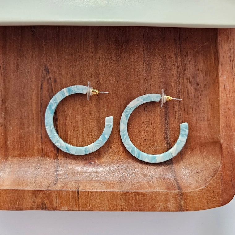 Aquamarine Camy Hoops