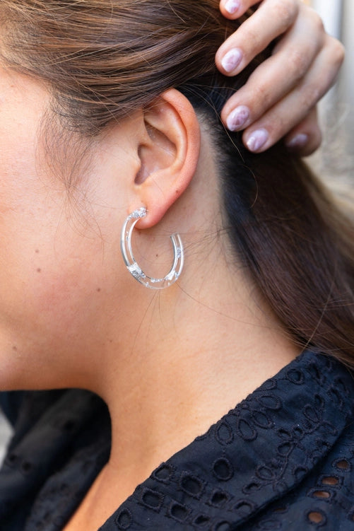 Silver Foil Camy Hoops