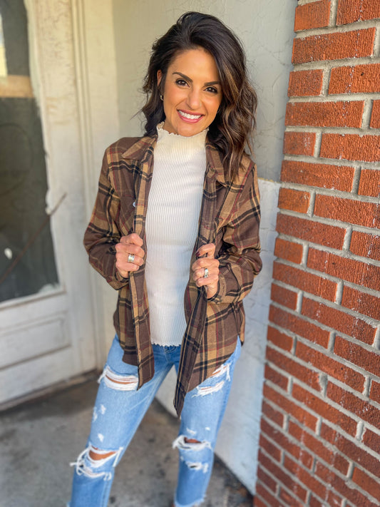 Tobacco Plaid Button Down