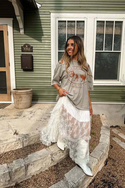 Blooming Maxi Skirt in White