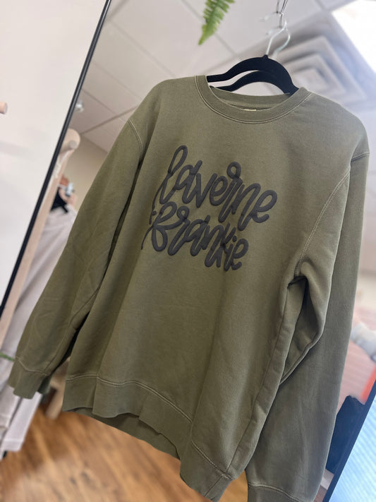 Army Puff Print Crewneck