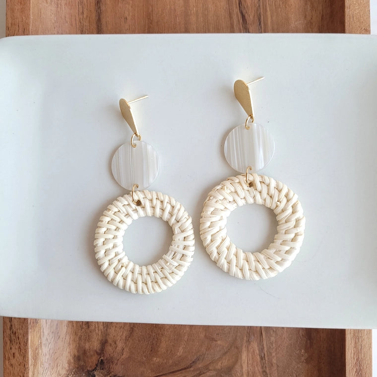 Lana Seashell Rattan Earring
