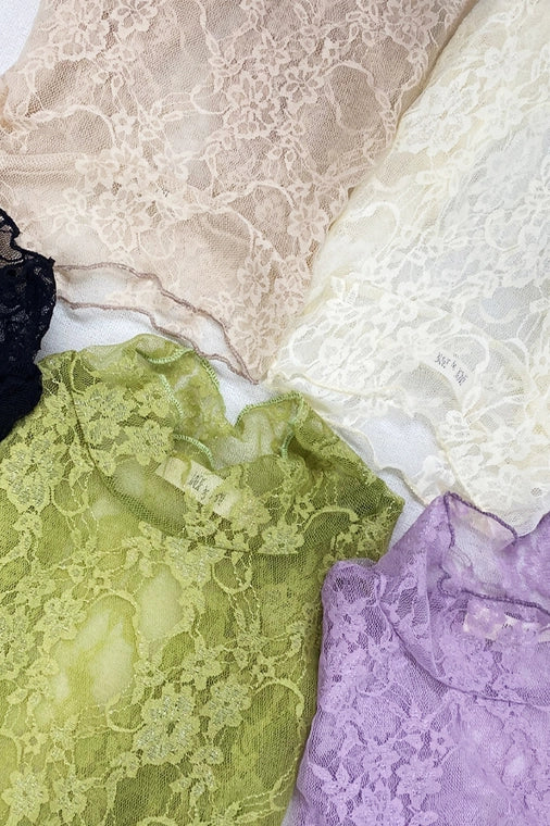 The West Floral Mesh Lace Kiwi Layering Top