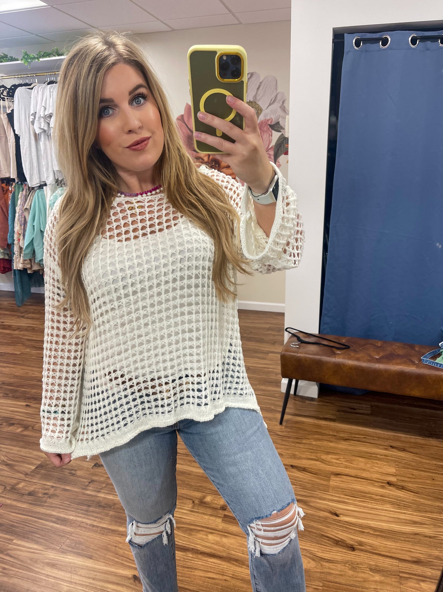 Sheer Pullover in Cream